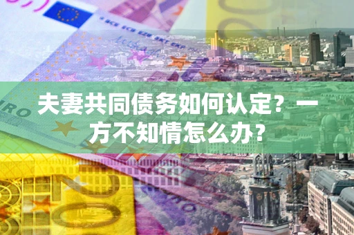 北京夫妻共同债务如何认定？一方不知情怎么办？